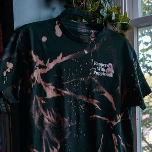 Bleached Rappers With Puppies Acid Wash T Shirt